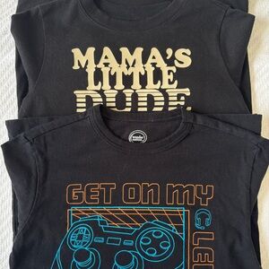 Wonder Nation Black Long Sleeve Tees - Mama's Little Dude & Game Controller